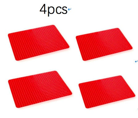 Cook healthier meals with this non-stick silicone pyramid mat. Perfect for roasting, grilling, and baking. Heat-resistant, reusable, and easy to clean.