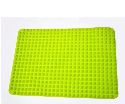 Cook healthier meals with this non-stick silicone pyramid mat. Perfect for roasting, grilling, and baking. Heat-resistant, reusable, and easy to clean.