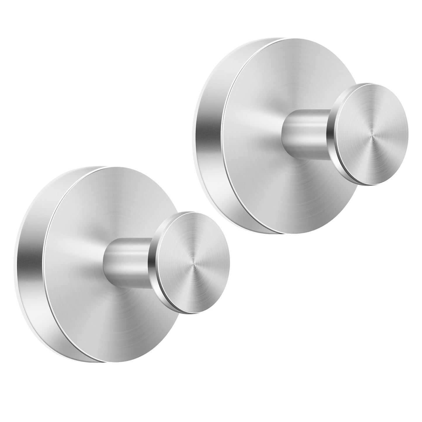 HRMNUS Suction Cup Hooks for Shower, Bathroom,Glass Door, Mirror, Kitchen,Tile – Loofah, Towel, Coat, No-Drill Bath Robe Hook Holder for Hanging up to 15 lbs Removable Wall Hooks,Brushed silver,2packs