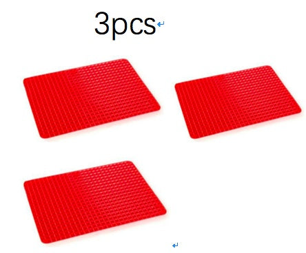 Cook healthier meals with this non-stick silicone pyramid mat. Perfect for roasting, grilling, and baking. Heat-resistant, reusable, and easy to clean.